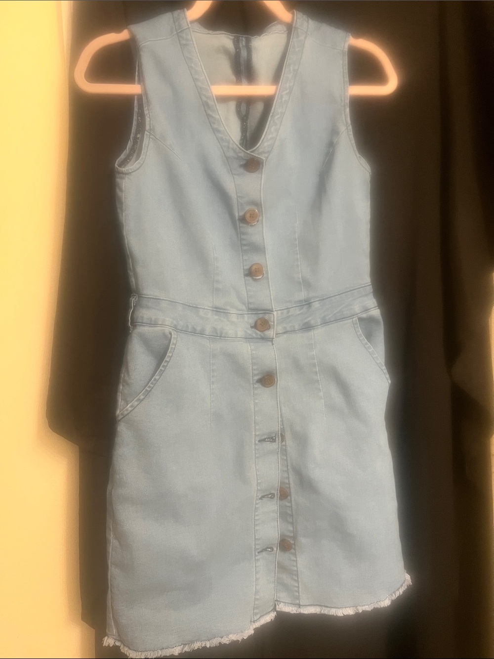Light Blue Denim Button-Front Women's Dress